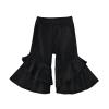 Toddler Baby Girl Fashion Bell Bottom Solid Stretchy Ruffle Leggings Infant Flare Pant Wide Leg (Black, 2-3 Years) view 1