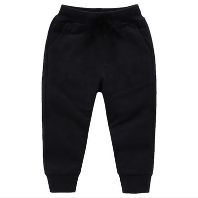 Baby Girls Boy's Pants Toddler Cotton Pull on Jogger Kids Solid Elastic Waist Sweatpants Baggy Sport (Black, 4-5 Years)