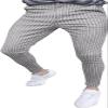 Maiyifu-GJ Formal Striped Dress Pants for Men Stretch Skinny Flat Front Pants Casual Business Slim Fit Pinstripe Trousers (Grey,Small) view 1