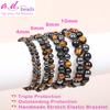 AD Beads Handmade Gemstone Stretch Elastic Bracelet Crystal Healing Reiki Nature's Beauty and Spiritual Essence Unisex (8mm, Triple Protection (Strong Protect)) view 3