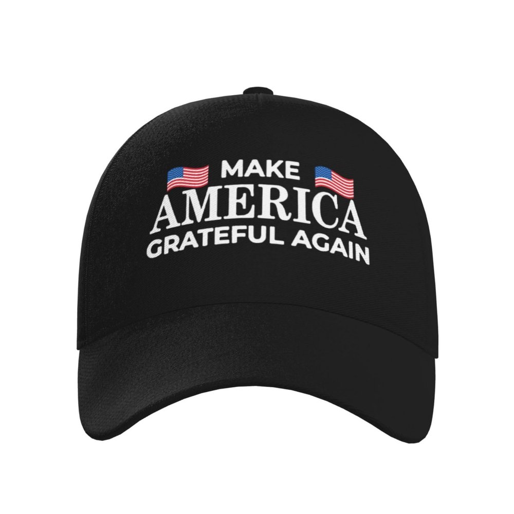 AIZBEGDLU Fashionable Baseball Cap Make America Grateful Again Classic Truck Driver Hat Black