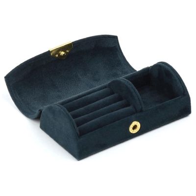 Upscale Jewelry Box Arched Small Jewelry Case Beaded Velvet Jewelry Box Organizer Velvet Jewelry For Women Fashion Durability(4)