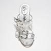 Cape Robbin Prunella Double Buckle Sandals for Women, Stylish Block Heels Mule Heels, Confortable Mules Sandals for Women - Silver Size 8 view 4