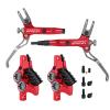 BUCKLOS IIIPRO MTB 4 Pistons Mountain Bike Hydraulic Disc Brake Set Red Front 800mm and Bike Internal Cable Routing Tool Kit Compatible with 4-5.5mm Cable Housing view 2