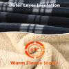 Dekomere Boys Zip Up Hoodies Fleece Plaid Jacket Kids Hooded Sweatshirts Sherpa Lined Coat Navy view 4