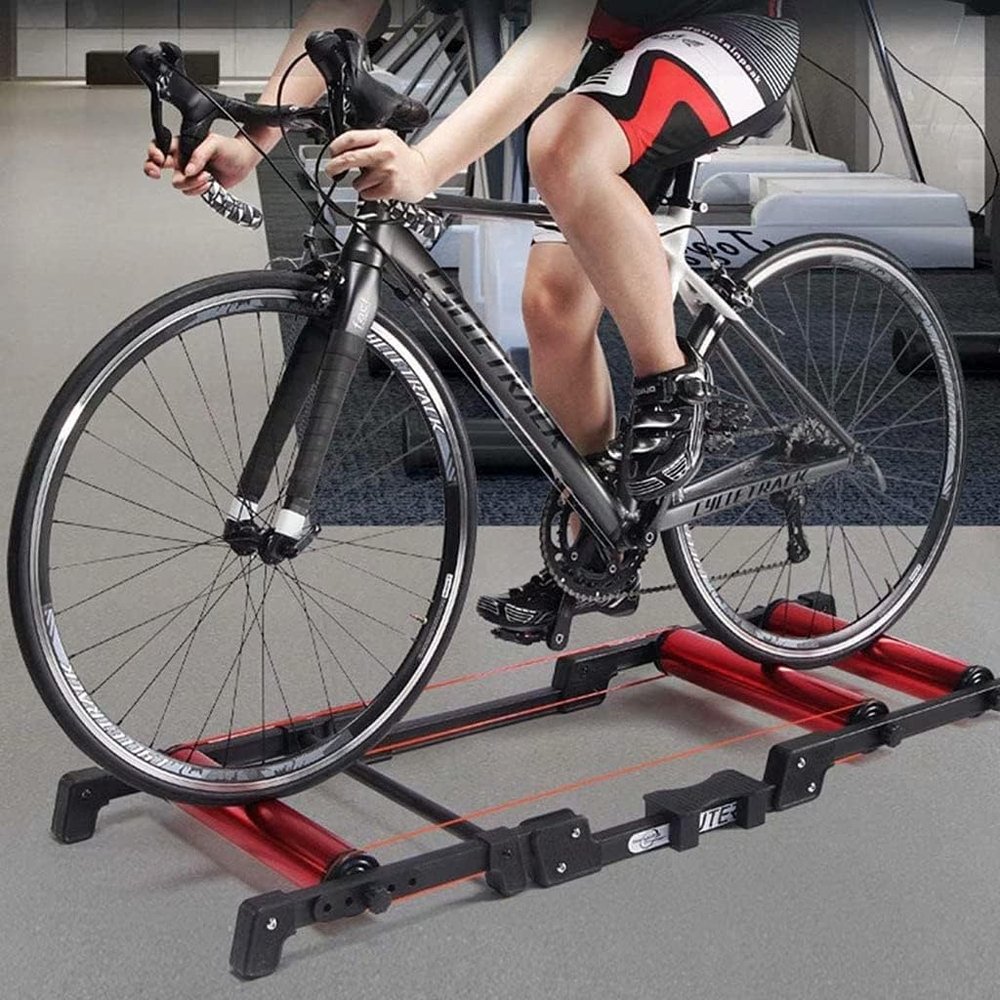 CFDZCP Bike Stand for Indoor Riding Bicycle Training Platform, Indoor Portable Foldable Cycling Fitness Turbo Trainer Stand, for 24-29" Mountain Bike 700C Road Bike