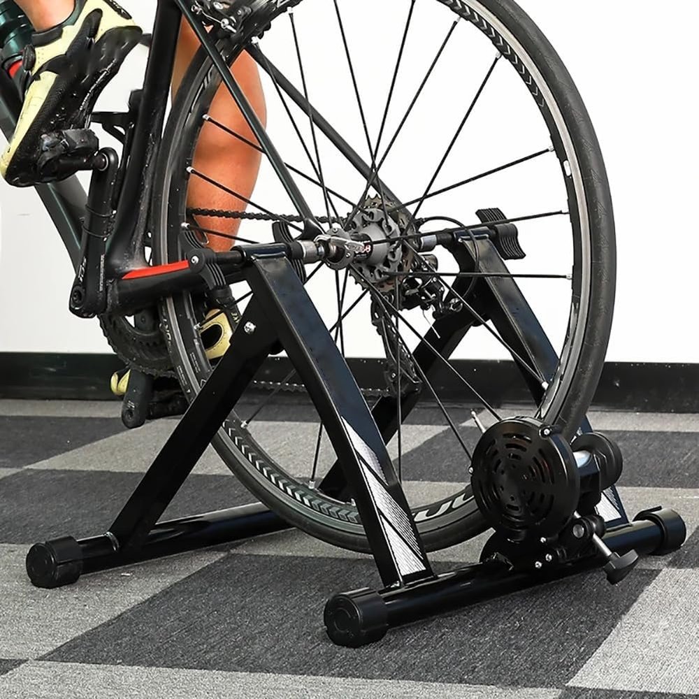 bike stand for indoor riding Bike Turbo Trainer, Indoor Exercise Bike Trainer Stand, Foldable Bicycle Turbo Trainer With Magnetic Resistance, Portable For 24-28 Inch Mountain Bike/700C Road Bike