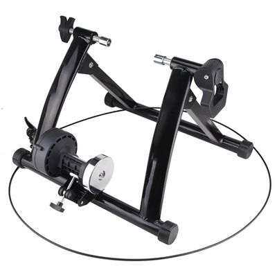 CFDZCP Bike Stand for Indoor Riding Bicycle Turbo Trainer, Foldable Indoor Bike Trainer Stand Noise Reduction, Magnetoresistive Riding Platform Turbo Trainer for Bicycles 26-28 Inch Wheels(Black)