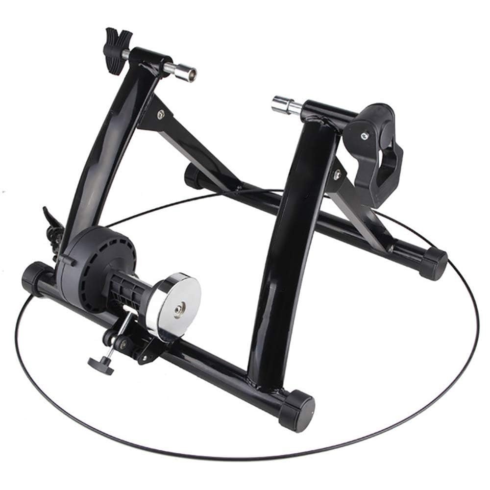 CFDZCP Bike Stand for Indoor Riding Bicycle Turbo Trainer, Foldable Indoor Bike Trainer Stand Noise Reduction, Magnetoresistive Riding Platform Turbo Trainer for Bicycles 26-28 Inch Wheels(Black)