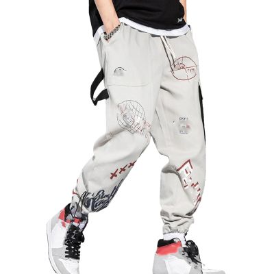 Hip Hop Joggers Men Cargo Pockets Casual Male Trousers Sweatpants Sport Streetwear Pants D04 M