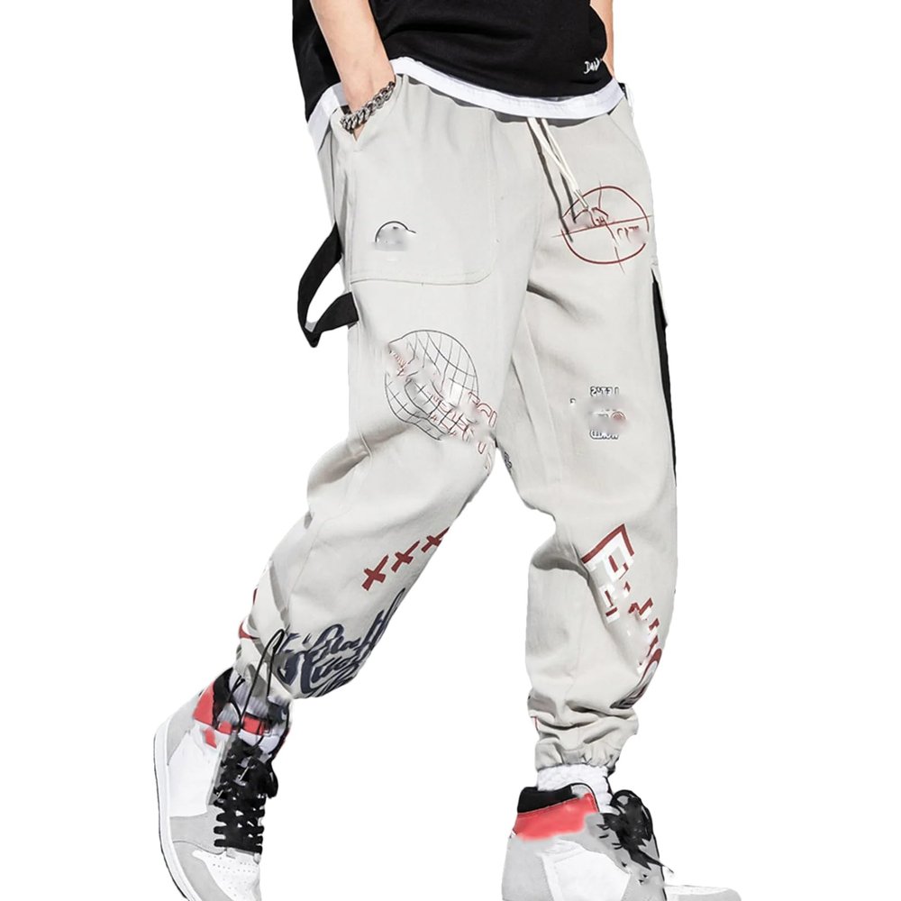 Hip Hop Joggers Men Cargo Pockets Casual Male Trousers Sweatpants Sport Streetwear Pants D04 M