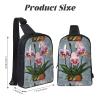 Blooming Orchids Adjustable Strap Large Capacity Double Layer Crossbody Chest Bag 7.7x2.4x11.8in For Camping Travel Daily Leisure Activities view 3