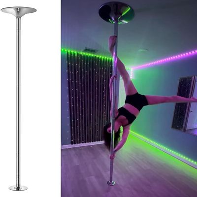 BABYCE Adjustable Height Spinning Pole Apartment Friendly Stripper Pole Full Kit, Removable Spinning Steel Pole for Dancing, Party Pole Dance Pole Adjustable Height(2.95m-3.075m(9.7ft-10ft))
