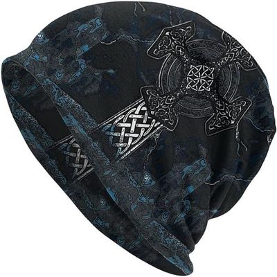 3D Printed Viking Hat, Cross Totem Knitted Hat, Mythical Viking Style, Fishing, Fashionable HatOutdoor Hat
