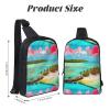 Caribbean Scenery Adjustable Strap Large Capacity Double Layer Crossbody Chest Bag 7.7x2.4x11.8in For Camping Travel Daily Leisure Activities view 3