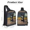 Dog Under Moon Adjustable Strap Large Capacity Double Layer Crossbody Chest Bag 7.7x2.4x11.8in For Camping Travel Daily Leisure Activities view 3