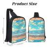 Beach Cartoon Adjustable Strap Large Capacity Double Layer Crossbody Chest Bag 7.7x2.4x11.8in For Camping Travel Daily Leisure Activities view 3