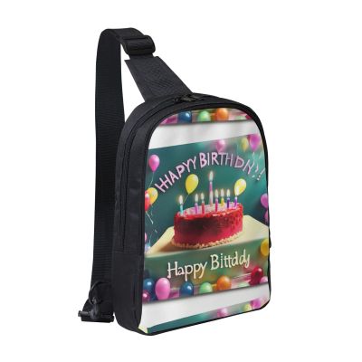 Happy Birthday Adjustable Strap Large Capacity Double Layer Crossbody Chest Bag 7.7x2.4x11.8in For Camping Travel Daily Leisure Activities