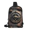 MYGANN Magical Design Norse Runes Compass Adjustable Strap Large Capacity Double Layer Crossbody Chest Bag 7.7x2.4x11.8in For Camping Travel Daily Leisure Activities, Black view 2