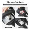 MYGANN Magical Design Norse Runes Compass Adjustable Strap Large Capacity Double Layer Crossbody Chest Bag 7.7x2.4x11.8in For Camping Travel Daily Leisure Activities, Black view 4