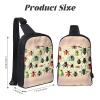 MYGANN Cartoon Small Insects Adjustable Strap Large Capacity Double Layer Crossbody Chest Bag 7.7x2.4x11.8in For Camping Travel Daily Leisure Activities, Black view 3