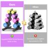 TomCare 4 Tier Dumbbell Rack Stand Only, Weight Rack for Dumbbell Set (5-15 LB) Home Gym Storage Rack for Weights Metal A-Frame Strength Training Dumbbell Racks with Handle (Dumbbells not Included) view 4