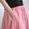 CHARTOU Women's Summer Striped Long Skirt Elastic High Waist Flowy Ruffle Hem A Line Maxi Dress with Pockets (Small,Pink) view 2