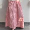 CHARTOU Women's Summer Striped Long Skirt Elastic High Waist Flowy Ruffle Hem A Line Maxi Dress with Pockets (Small,Pink) view 4