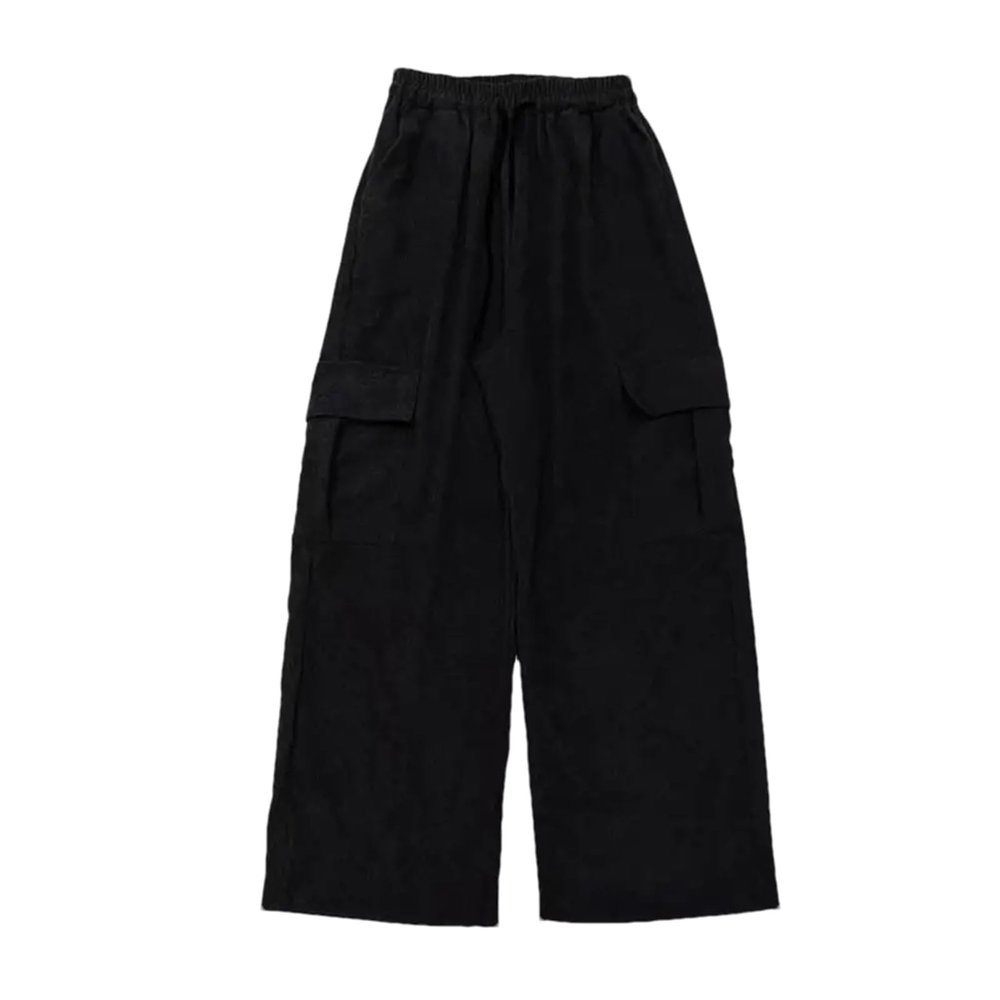 Men Cargo Wide Leg Multi Pockets Long Trousers Streetwear Baggy Solid Color Hip Hop Pants BK001 M