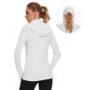 BASSDASH Womens UPF 50+ Sun Protection Hoodie with Face Mask Neck Gaiter Breathable Long Sleeve Shirt for Hiking Fishing White view 4