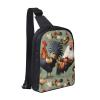 Rooster And Chicken Adjustable Strap Large Capacity Double Layer Crossbody Chest Bag 7.7x2.4x11.8in For Camping Travel Daily Leisure Activities view 1