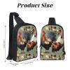 Rooster And Chicken Adjustable Strap Large Capacity Double Layer Crossbody Chest Bag 7.7x2.4x11.8in For Camping Travel Daily Leisure Activities view 3