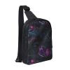 Black Mystery Adjustable Strap Large Capacity Double Layer Crossbody Chest Bag 7.7x2.4x11.8in For Camping Travel Daily Leisure Activities