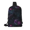Black Mystery Adjustable Strap Large Capacity Double Layer Crossbody Chest Bag 7.7x2.4x11.8in For Camping Travel Daily Leisure Activities view 2