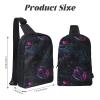 Black Mystery Adjustable Strap Large Capacity Double Layer Crossbody Chest Bag 7.7x2.4x11.8in For Camping Travel Daily Leisure Activities view 3