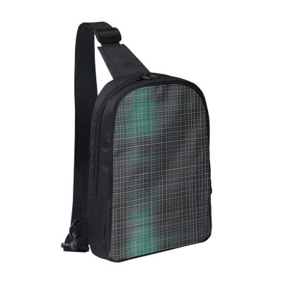 MYGANN Multi-Dimensional Line Space Adjustable Strap Large Capacity Double Layer Crossbody Chest Bag 7.7x2.4x11.8in For Camping Travel Daily Leisure Activities, Black