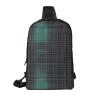 MYGANN Multi-Dimensional Line Space Adjustable Strap Large Capacity Double Layer Crossbody Chest Bag 7.7x2.4x11.8in For Camping Travel Daily Leisure Activities, Black view 2