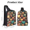 Colorful Hearts Adjustable Strap Large Capacity Double Layer Crossbody Chest Bag 7.7x2.4x11.8in For Camping Travel Daily Leisure Activities view 3