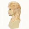 Daiaces Blond Mullet Wig for Men 70s 80s Disco Wig Shoulder Length Layered Heat Resistant Synthetic Hair Cosplay Daily Party Halloween view 3