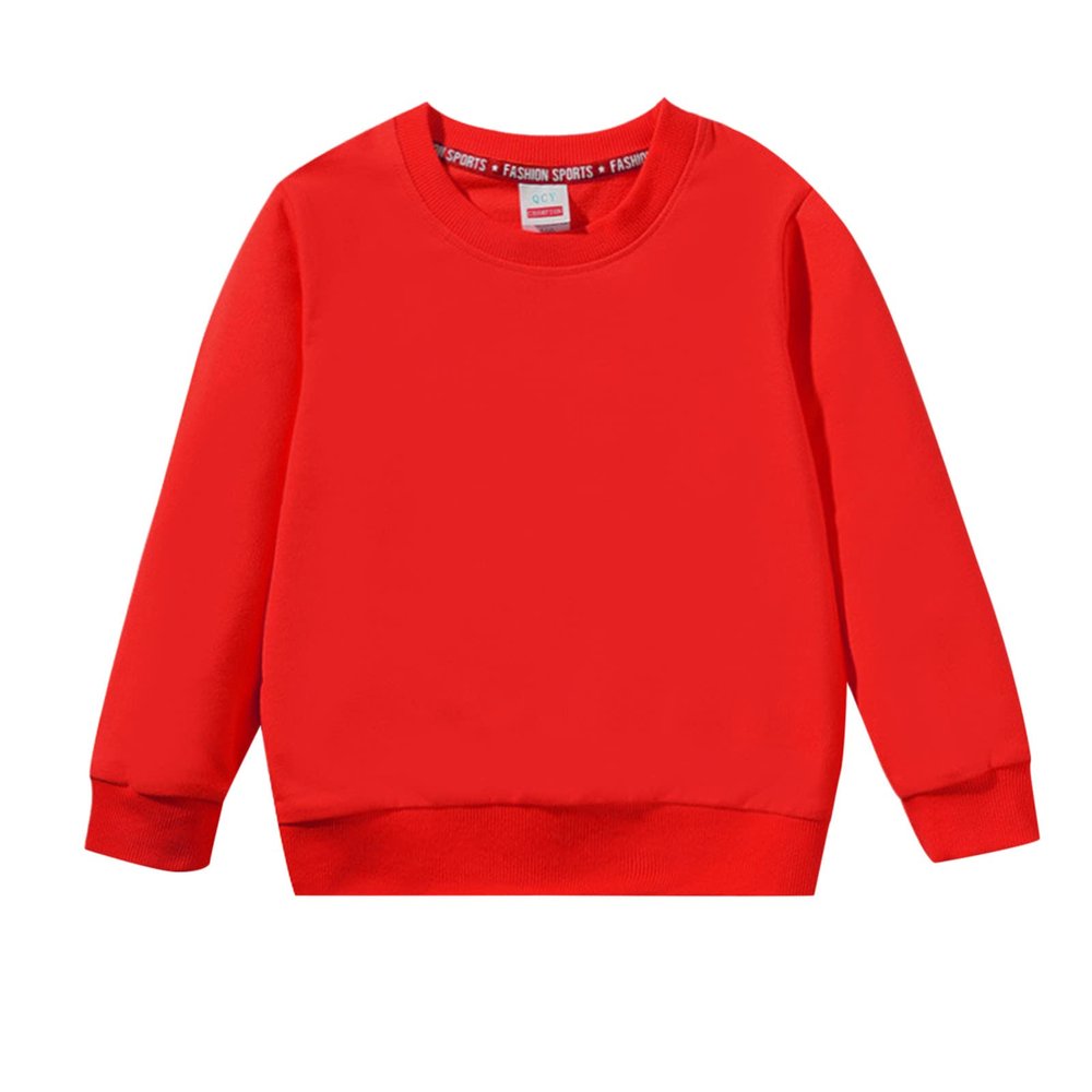 Toddler Boys Sweatshirts Kids Long Sleeve Crewneck Pullover Cartoon Print Shirts 2 to 7T (Red, 7-9 Years)