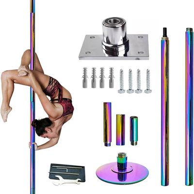 BABYCE Professional Dancing Pole Heavy-Duty Dancing Pole with Fixed Plate, Beginners and Professionals Pole Dance Pole, Permanent Stripper Pole Tube Kit for Studio/Gym/Bar(3.27m-3.78m(10.7ft-12.4ft))