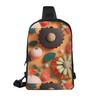 Cut Paper With Colourful Sunflowers Adjustable Strap Large Capacity Double Layer Crossbody Chest Bag 7.7x2.4x11.8in For Camping Travel Daily Leisure Activities view 2