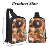 Cut Paper With Colourful Sunflowers Adjustable Strap Large Capacity Double Layer Crossbody Chest Bag 7.7x2.4x11.8in For Camping Travel Daily Leisure Activities view 3