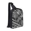 Black And White Geometric Lines Adjustable Strap Large Capacity Double Layer Crossbody Chest Bag 7.7x2.4x11.8in For Camping Travel Daily Leisure Activities