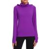 BASSDASH Womens UPF 50+ Sun Protection Hoodie with Face Mask Neck Gaiter Breathable Long Sleeve Shirt for Hiking Fishing Violet view 2