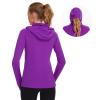 BASSDASH Womens UPF 50+ Sun Protection Hoodie with Face Mask Neck Gaiter Breathable Long Sleeve Shirt for Hiking Fishing Violet view 4