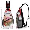Sling Bag for Women Men Daypack Christmas Swine Chest Bag Crossbody Backpack for Hiking Travel view 2