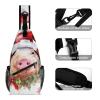 Sling Bag for Women Men Daypack Christmas Swine Chest Bag Crossbody Backpack for Hiking Travel view 3