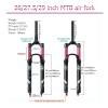 ZECHAO Air Mountain Bike Suspension Fork 26 27.5 29in, Rebound Adjustment Manual Lockout/Remote Lockout Travel 140mm(Straight,29inch) view 2