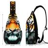 LXTDPBK Sling Bag for Women Men Daypack Little Fat Tiger Head Chest Bag Crossbody Backpack for Hiking Travel, 38x20cm view 2